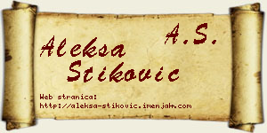Aleksa Stiković vizit kartica